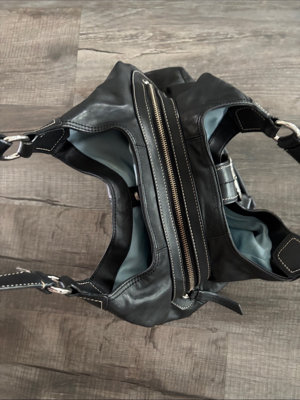 Coach Large SoHo Lynn Hobo Bag Leather Shoulder Handbag Purse Black Pre-Owned - Picture 4 of 15
